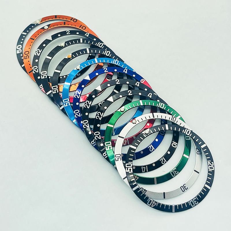Reel Case - 36.5mm 곡선 알루미늄 시계 베젤 인서트